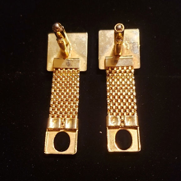 Vintage Green Stone Chain Wrap Cufflinks - Picture 3 of 3